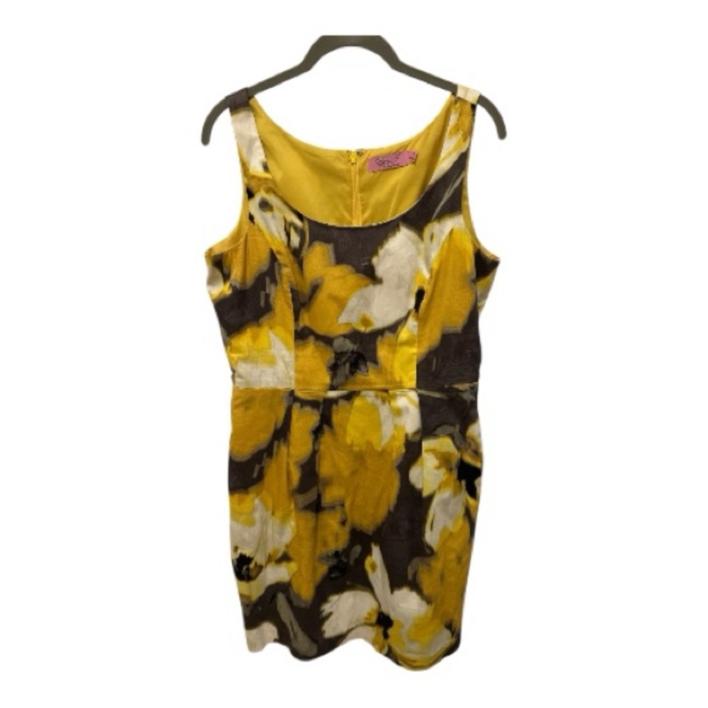 Summer Mini Dress Eliza J Floral Yellow, Gray and White Dress size 12 - Picture 3 of 7
